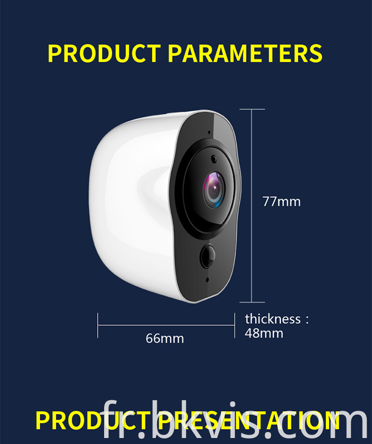 Caméra wifi à batterie de batterie sans fil avec carte SD à longue durée de service IP extérieur IP 1080p PIR Sécurité de la sécurité